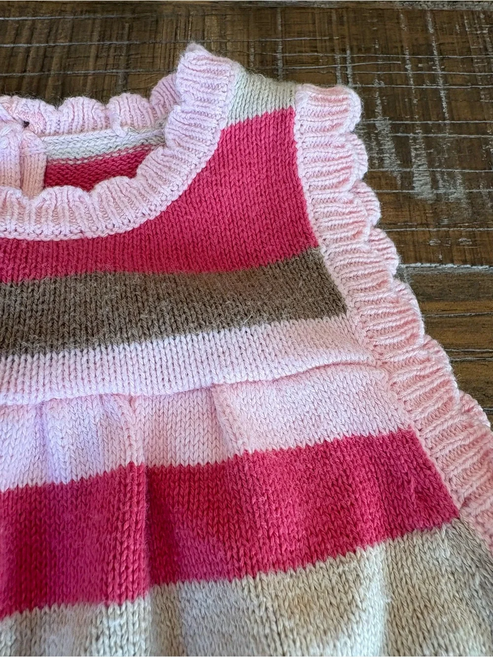 Gymboree Michevious MonkeySleeveless Knit Dress, Light/Hot Pink & Brown Stripe